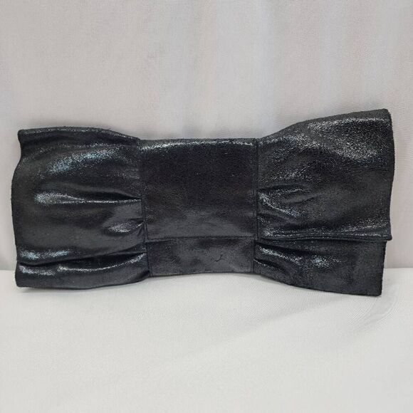 Sorpresa Handbags - Sorpresa Black Soft Leather Bow Clutch Vintage Y2K